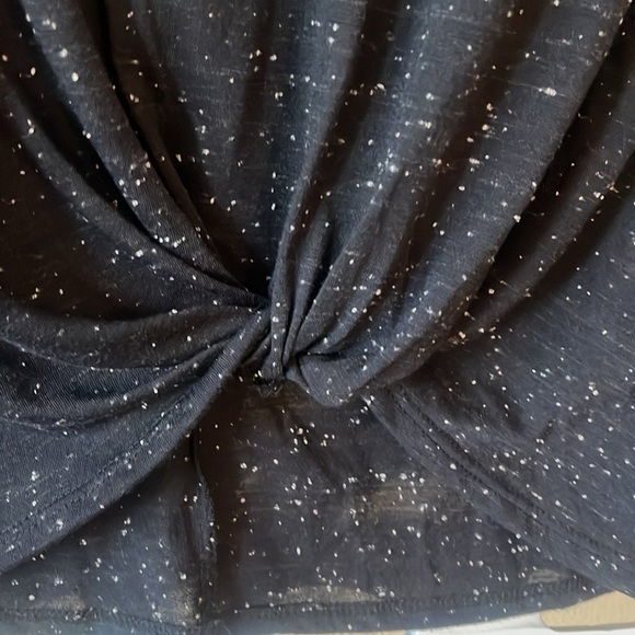 Alya Black Short Sleeve Cut Out T-Shirt with white writing - Picture 3 of 8